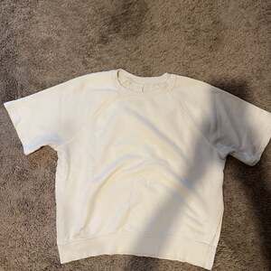 H&M White Oversized Short Sleeve Sweatshirt